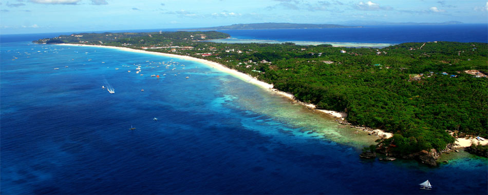 Boracay is a tropical island surrounded by stunning white sand beaches